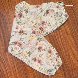Abercrombie & Fitch Floral Track Pants - Gray and Pink